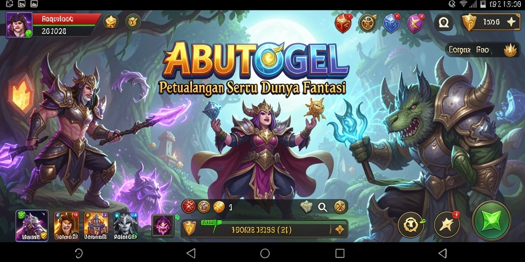 Tampilan gameplay menakjubkan dari ABUTOGEL yang menampilkan petualangan di dunia fantasi.