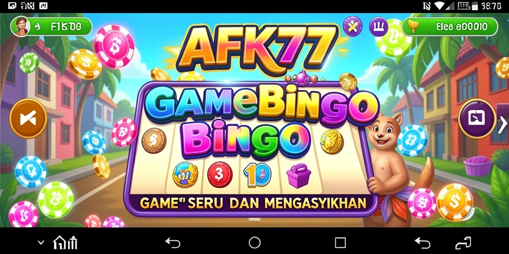 Tampilan gameplay seru AFK77 menampilkan kartu Bingo yang siap dimainkan.