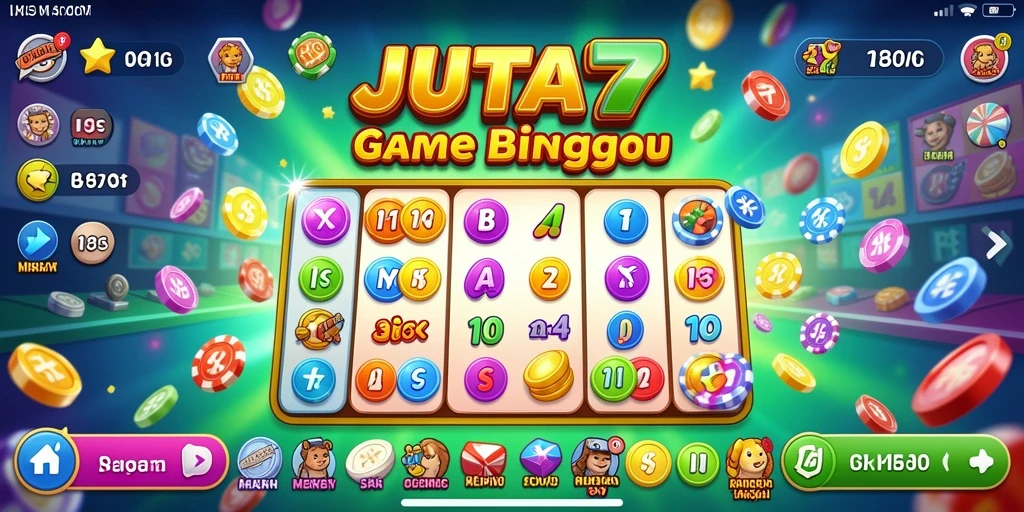 Tampilan gameplay JUTA7 yang menarik dengan suasana Bingo yang ceria.