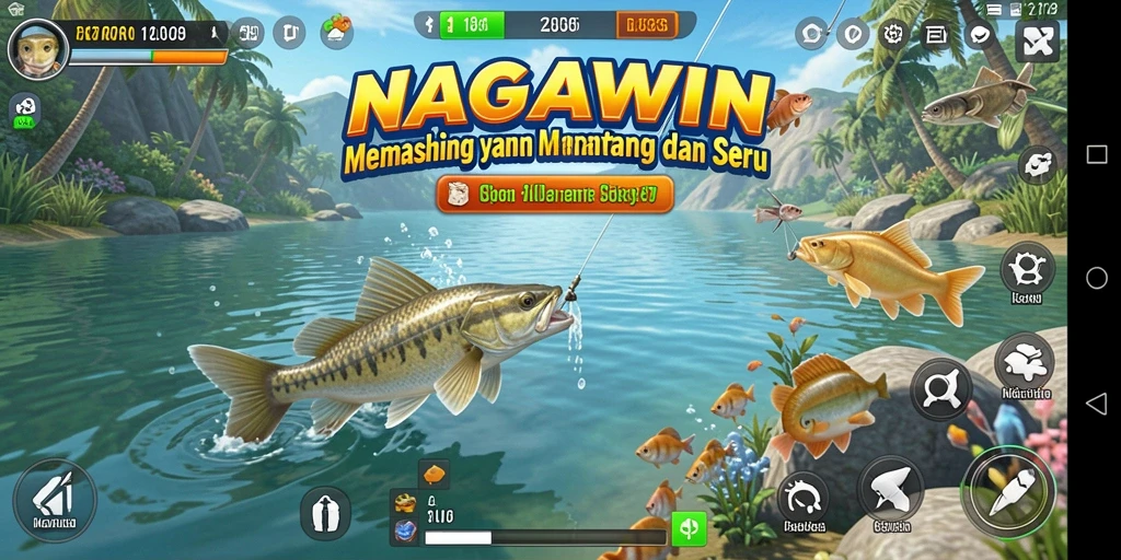 Tangkapan ikan yang memukau dalam gameplay NAGAWIN.